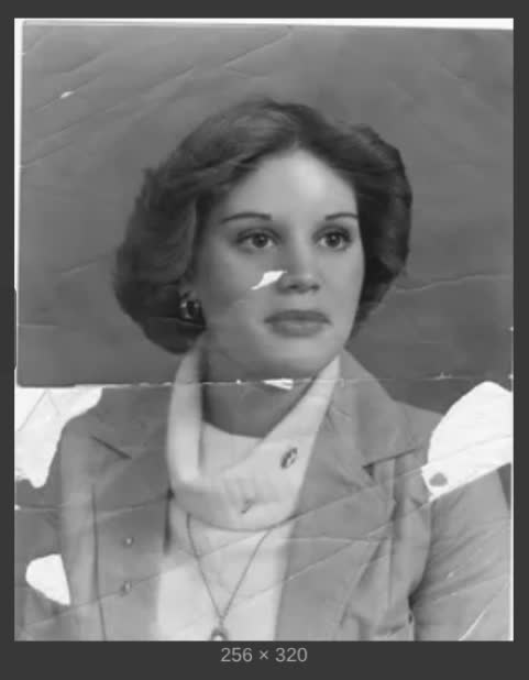 Damaged photo before restoration